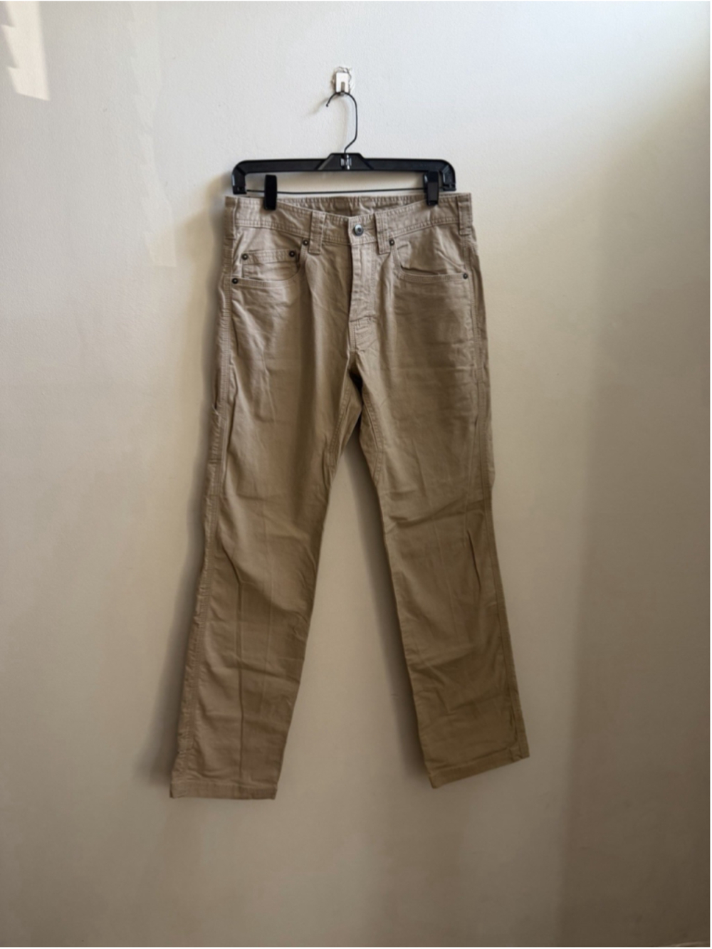 MEN’S PRANA ORGANIC COTTON PANTS KHAKI SIZE 30 WAIST 30x32 BEIGE CARPENTER CARGO